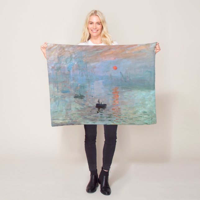Impression, Sunrise, Claude Monet, 1872 Fleece Blanket (In Situ)