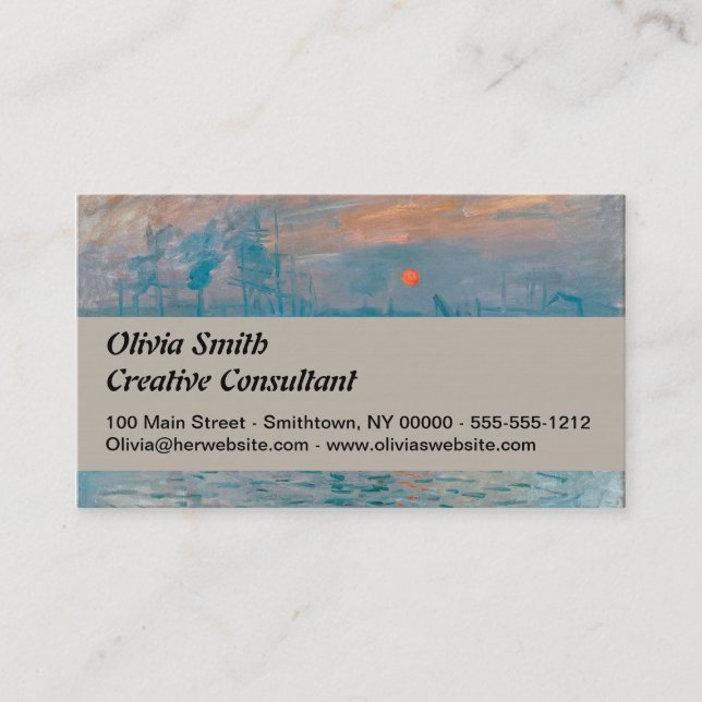 Impression Sunrise claude monet impressionist Business Card (Front)