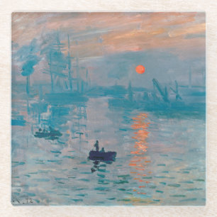 Impression Sunrise claude monet impressionist Glass Coaster