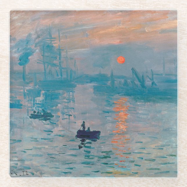Impression Sunrise claude monet impressionist Glass Coaster (Front)