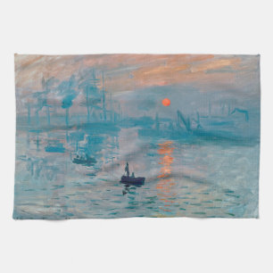 Impression Sunrise claude monet impressionist Tea Towel