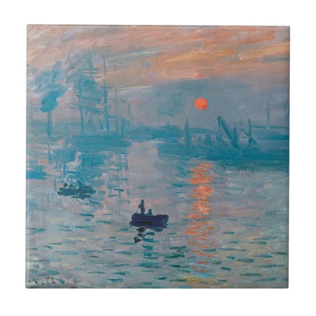 Impression Sunrise claude monet impressionist Tile (Front)