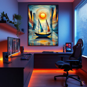 Impression Sunrise - Cubist masterpiece inspired Poster
