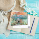 Impression, Sunrise, Monet Fine Art Postcard<br><div class="desc">Impression,  Sunrise is a painting by Claude Monet first shown at what would become known as the "Exhibition of the Impressionists" in Paris in April,  1874. The painting is credited with inspiring the name of the Impressionist movement. Impression,  Sunrise depicts the port of Le Havre,  Monet's hometown.</div>
