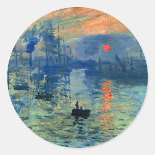Impression Sunrise, Soleil Levant, Claude Monet Classic Round Sticker