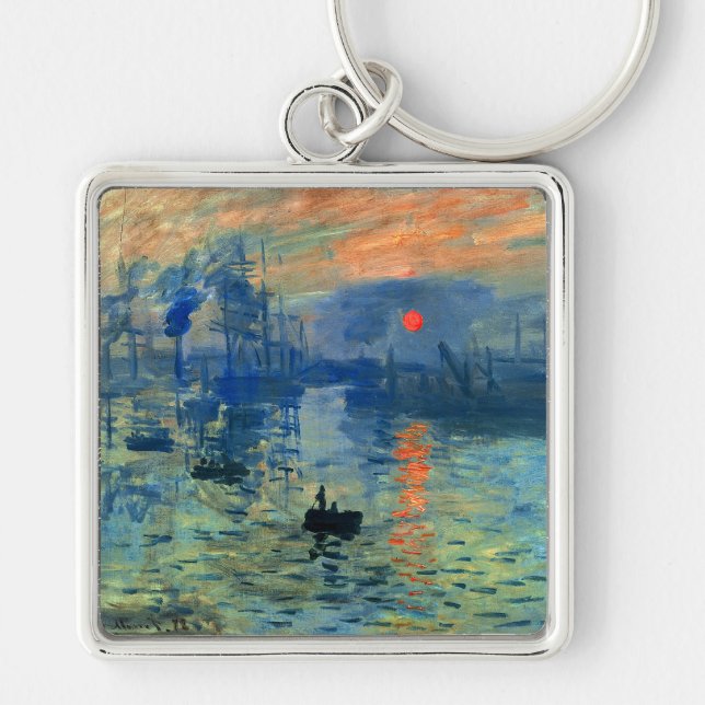 Impression Sunrise, Soleil Levant, Claude Monet Key Ring (Front)