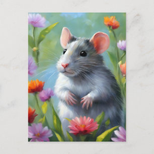 Impressionism Beauty Colourful Rat Postcard