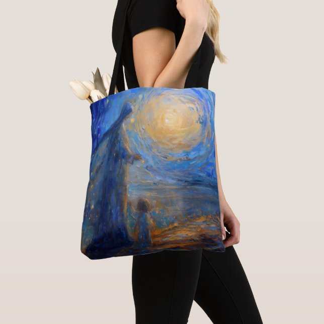 Impressionism Holy Mary and Baby Jesus Tote Bag (Close Up)
