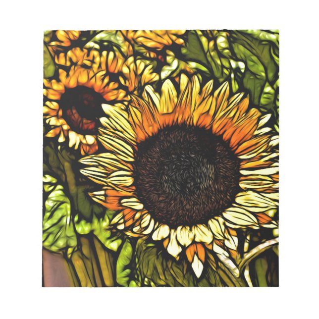 impressionism painting country yellow sunflower notepad (Front)