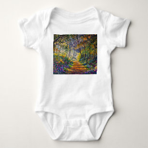 Impressionism Path: Sunny Forest Watercolor Baby Bodysuit
