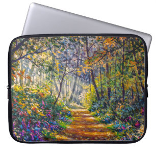 Impressionism Path: Sunny Forest Watercolor Laptop Sleeve
