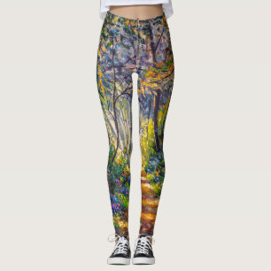 Impressionism Path: Sunny Forest Watercolor Leggings