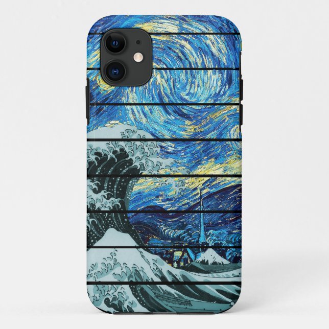 IMPRESSIONISM STARRY NIGHT WAVE OF KANAGAWA ART Case-Mate iPhone CASE (Back)