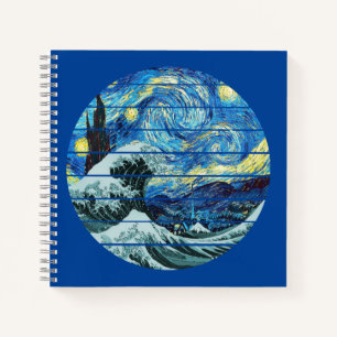 IMPRESSIONISM STARRY NIGHT WAVE OF KANAGAWA ART NOTEBOOK