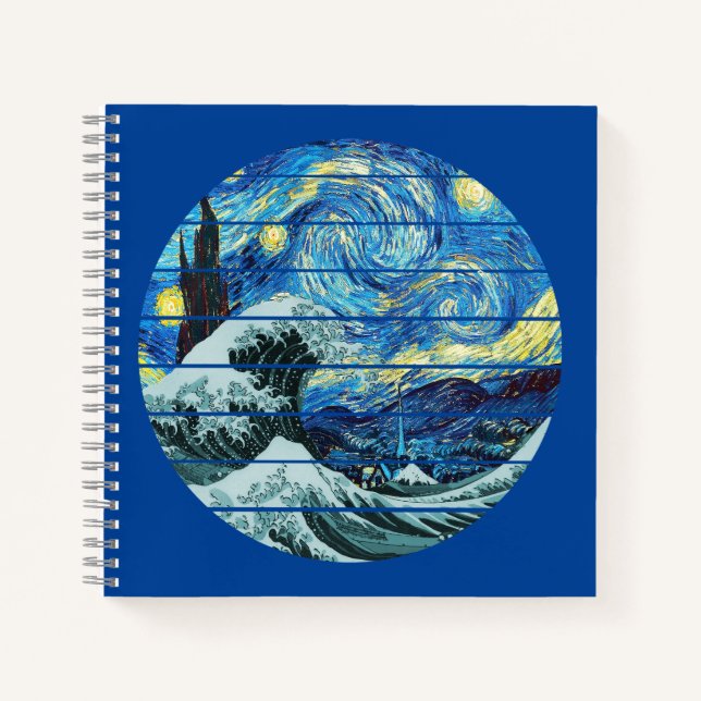 IMPRESSIONISM STARRY NIGHT WAVE OF KANAGAWA ART NOTEBOOK (Front)