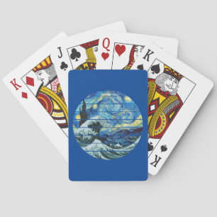 IMPRESSIONISM STARRY NIGHT WAVE OF KANAGAWA ART PLAYING CARDS