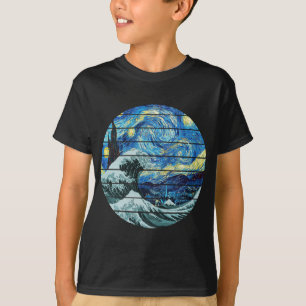 IMPRESSIONISM STARRY NIGHT WAVE OF KANAGAWA ART T-Shirt