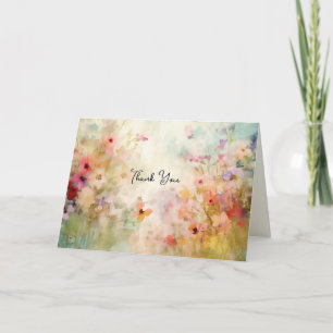 Impressionism Style Flowers Thank You Card