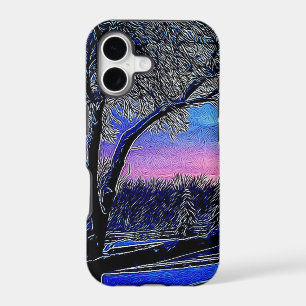 impressionism sunrise landscape winter trees