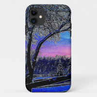 impressionism sunrise landscape winter trees