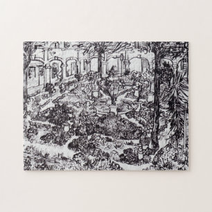 Impressionism Vincent Van Gogh Garten des Hospital Jigsaw Puzzle