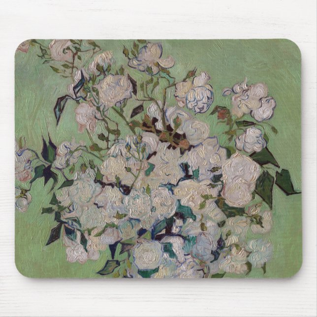 Impressionism Vincent Van Gogh Roses Famous Visual Mouse Pad (Front)