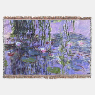 Impressionism Water Lilies Flower Painting Throw Blanket