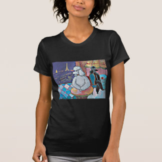 Impressionist Art Poodles Paris Cafe Womens Tee