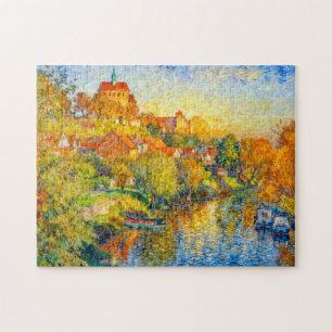 Impressionist Autumn View of Havelberg Cathedral w Jigsaw Puzzle