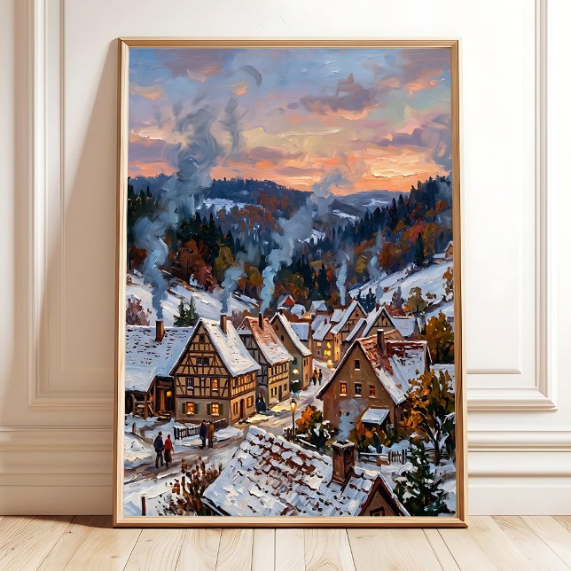 Impressionist Autumn Village Wall Art Canvas Print (Creator Uploaded)
