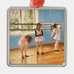 Impressionist Ballerinas at Dance Class Painting Metal Tree Decoration