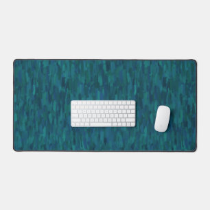 Impressionist Brush Strokes, Navy, Teal, Blue Desk Mat