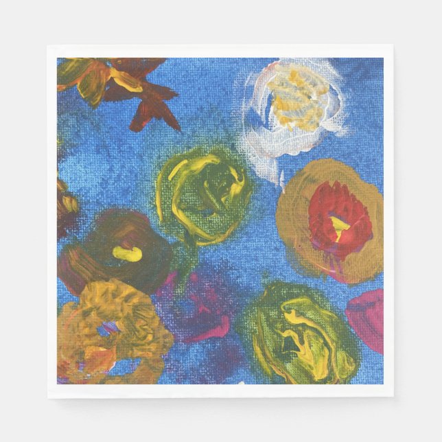 Impressionist Bunch of Flowers  Napkin (Front)
