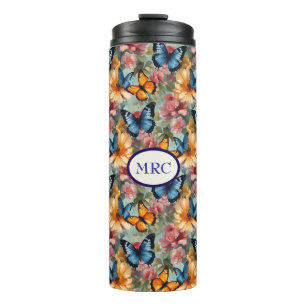 Impressionist Butterflies and Flowers Thermal Tumbler