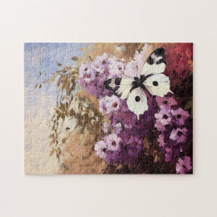 Impressionist Butterfly Garden Painting Jigsaw Puzzle