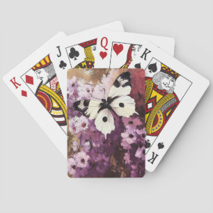 Impressionist Butterfly Garden Painting Playing Cards