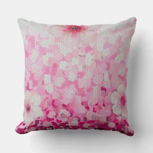 Impressionist cherry blossoms throw pillow