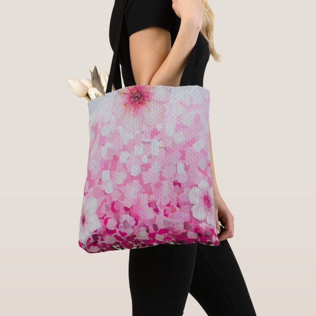 Impressionist cherry blossoms tote bag (Close Up)