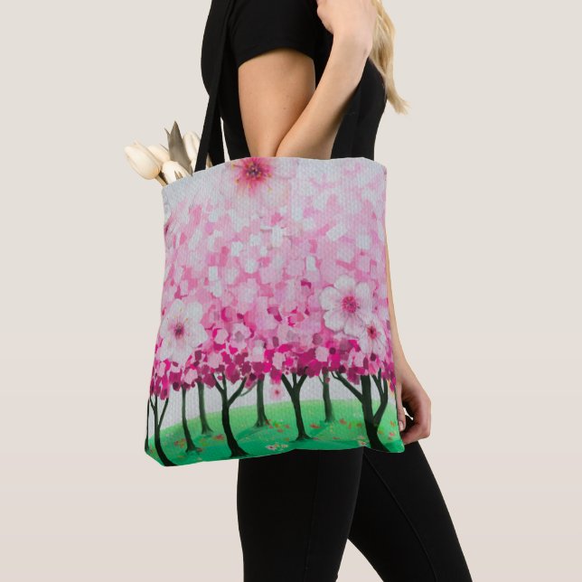 Impressionist cherry blossoms  tote bag (Close Up)