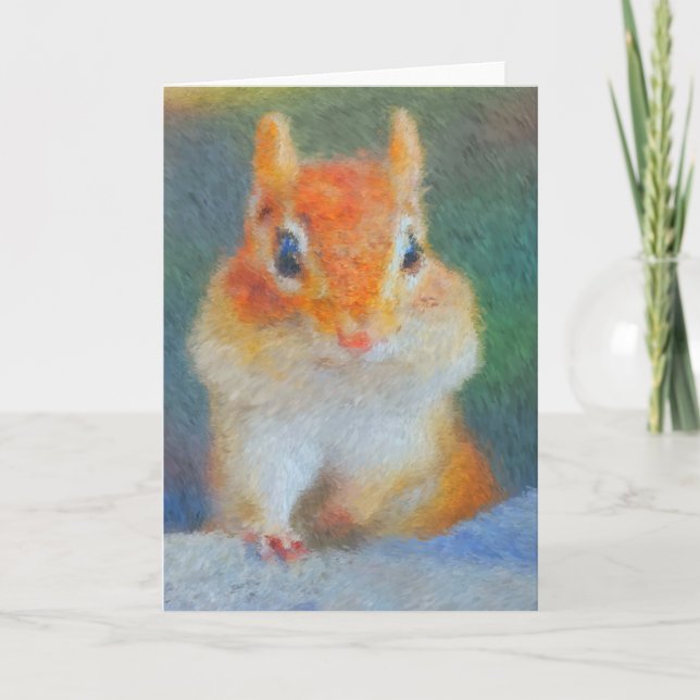 Impressionist Chipmunk Card (Front)