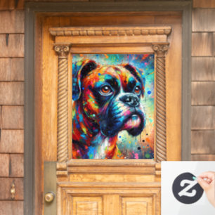 Impressionist Colourful Pop Art Boxer Dog Painting