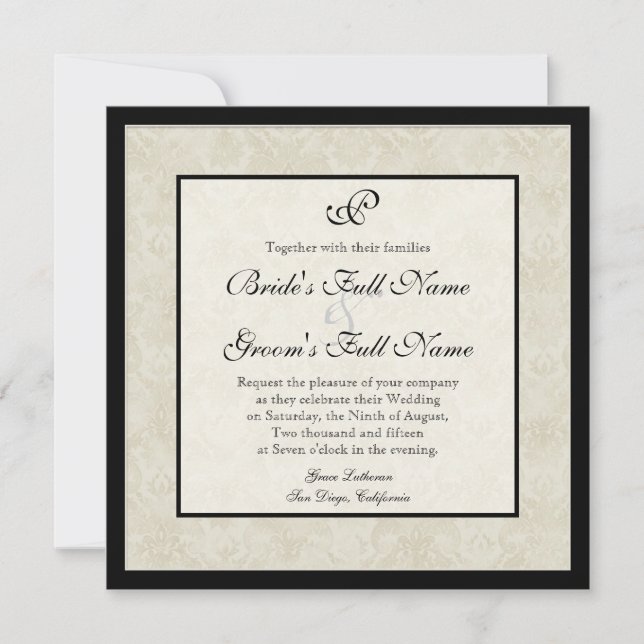 Impressionist Cream Pink Roses - Wedding Invites (Front)