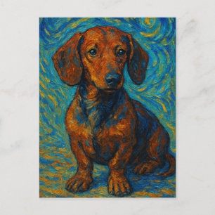 Impressionist Dachshund Postcard