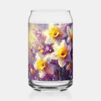 Impressionist Daffodil Floral Purple Yellow Art