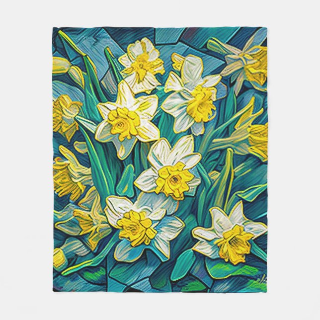 Impressionist Daffodils  Fleece Blanket (Front)