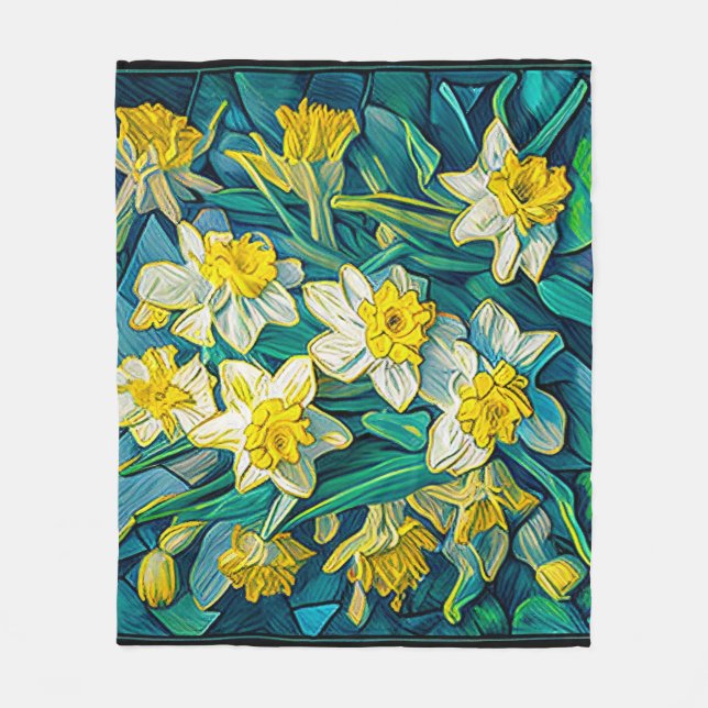 Impressionist Daffodils  Fleece Blanket (Front)