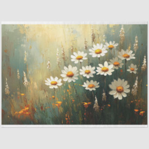 Impressionist Daisy Field Art Decoupage Tissue Paper