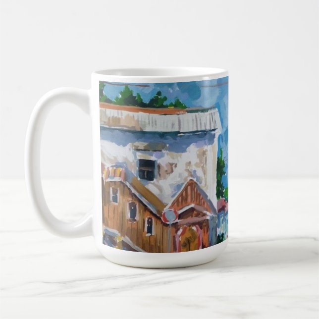 Impressionist European Townscape Ceramic Coffee Mu Mug (Left)