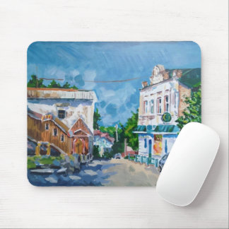 Impressionist European Townscape Desk Mousepad | A
