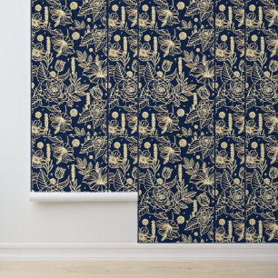 impressionist flowers floral palm tree botanical wallpaper